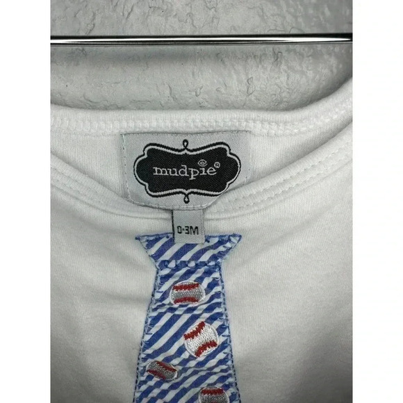 Mud Pie, Baby Boy Or Unisex 0-3 Month Baseball Gown - Picture 2 of 6